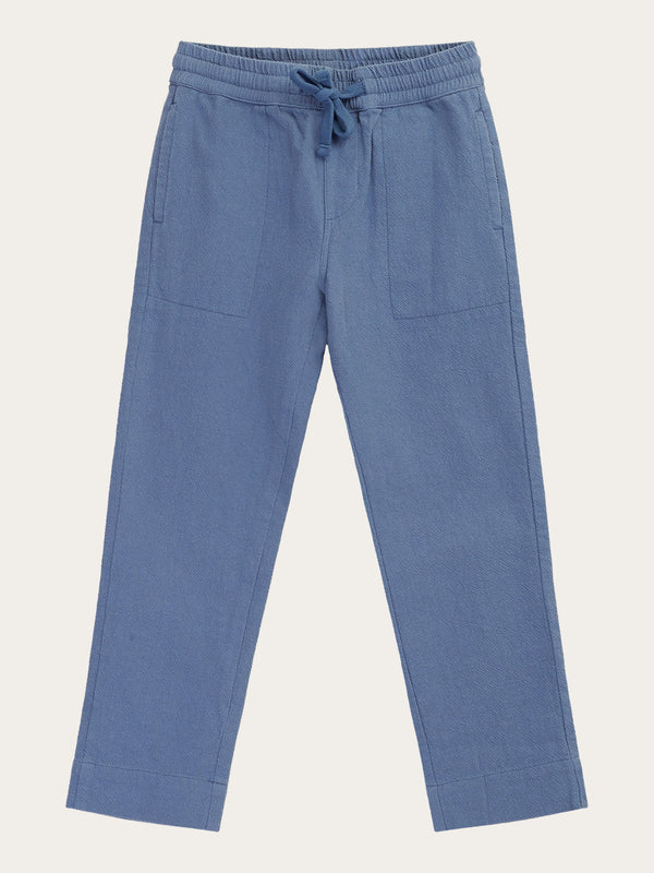 KnowledgeCotton Apparel - YOUNG Loose crushed cotton pants - GOTS/Vegan Pants 1432 Moonlight Blue