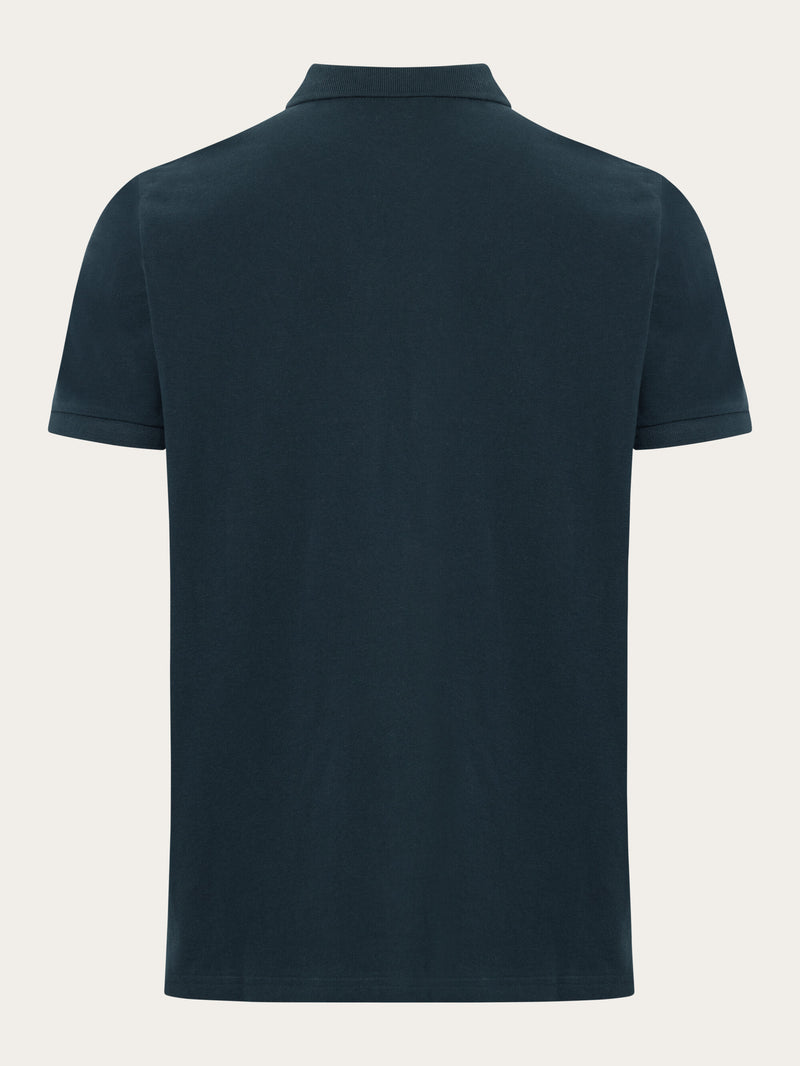 KnowledgeCotton Apparel - MEN Basic badge polo Polos 1001 Total Eclipse