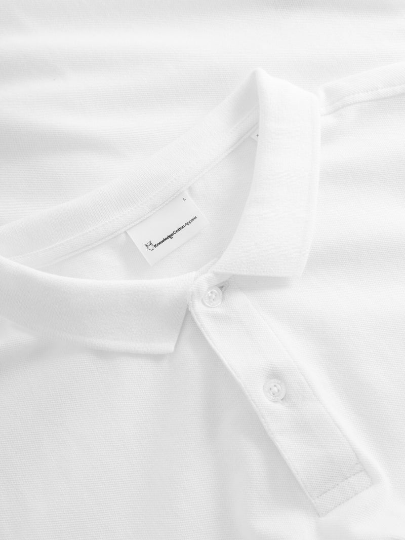 KnowledgeCotton Apparel - MEN Basic badge polo Polos 1010 Bright White
