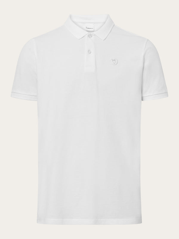 KnowledgeCotton Apparel - MEN Basic badge polo Polos 1010 Bright White