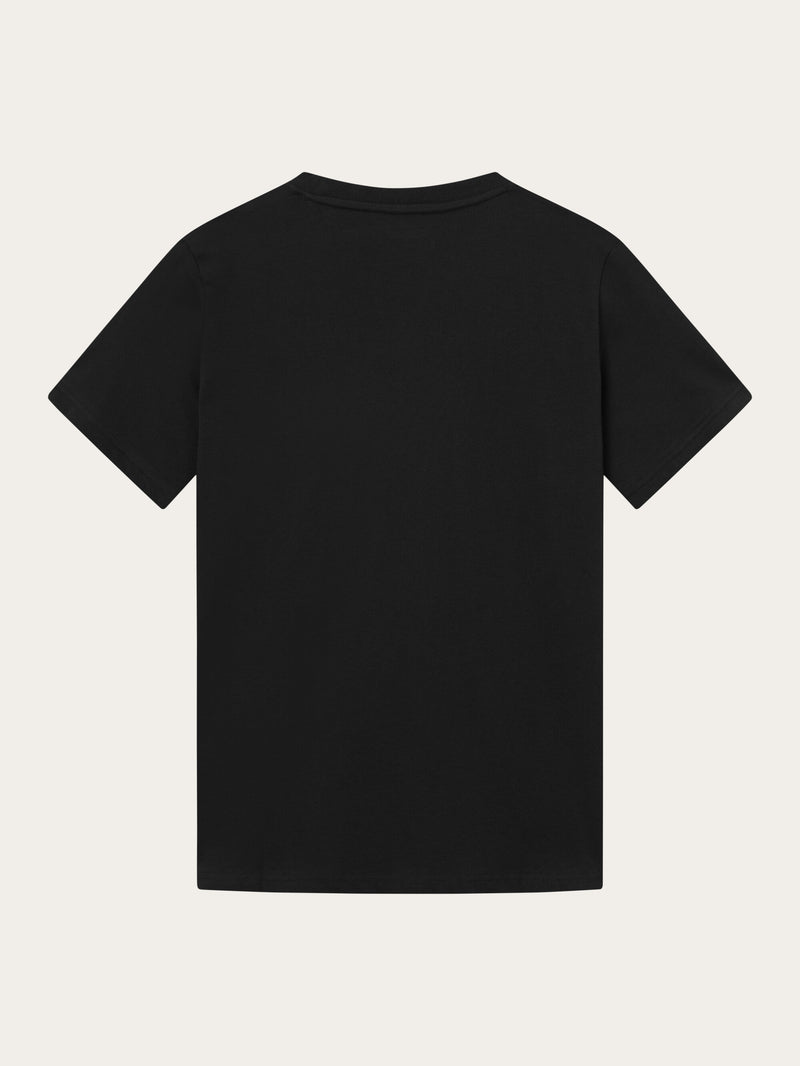 KnowledgeCotton Apparel - MEN Regular fit Badge t-shirt T-shirts 1300 Black Jet