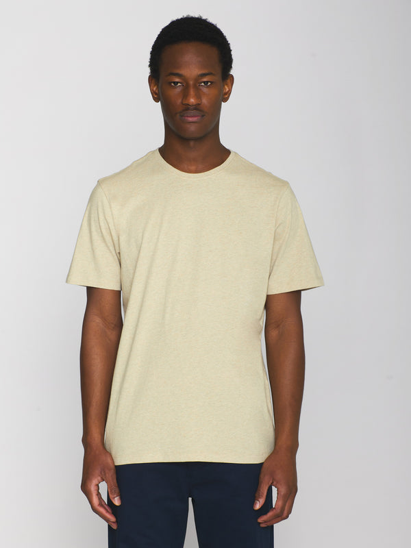 KnowledgeCotton Apparel - MEN Regular fit Basic tee T-shirts 1355 Safari melange